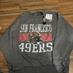 NFL San Francisco 49ers Gray Crewneck Sweatshirt/Oversized XXL/Unisex